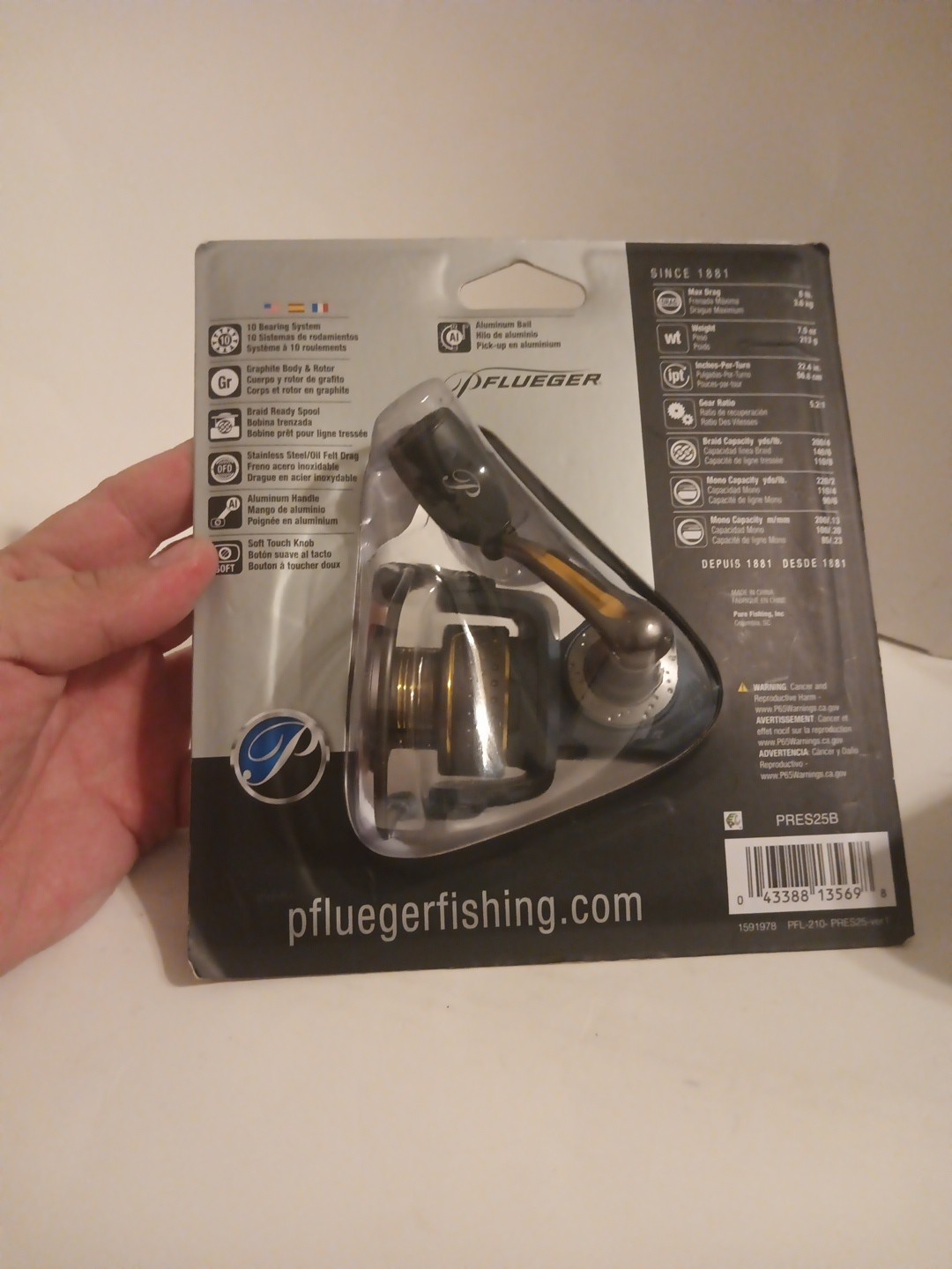 Graphite & Aluminum President Fishing Reel – Ambidextrous & Corrosion-Resistant