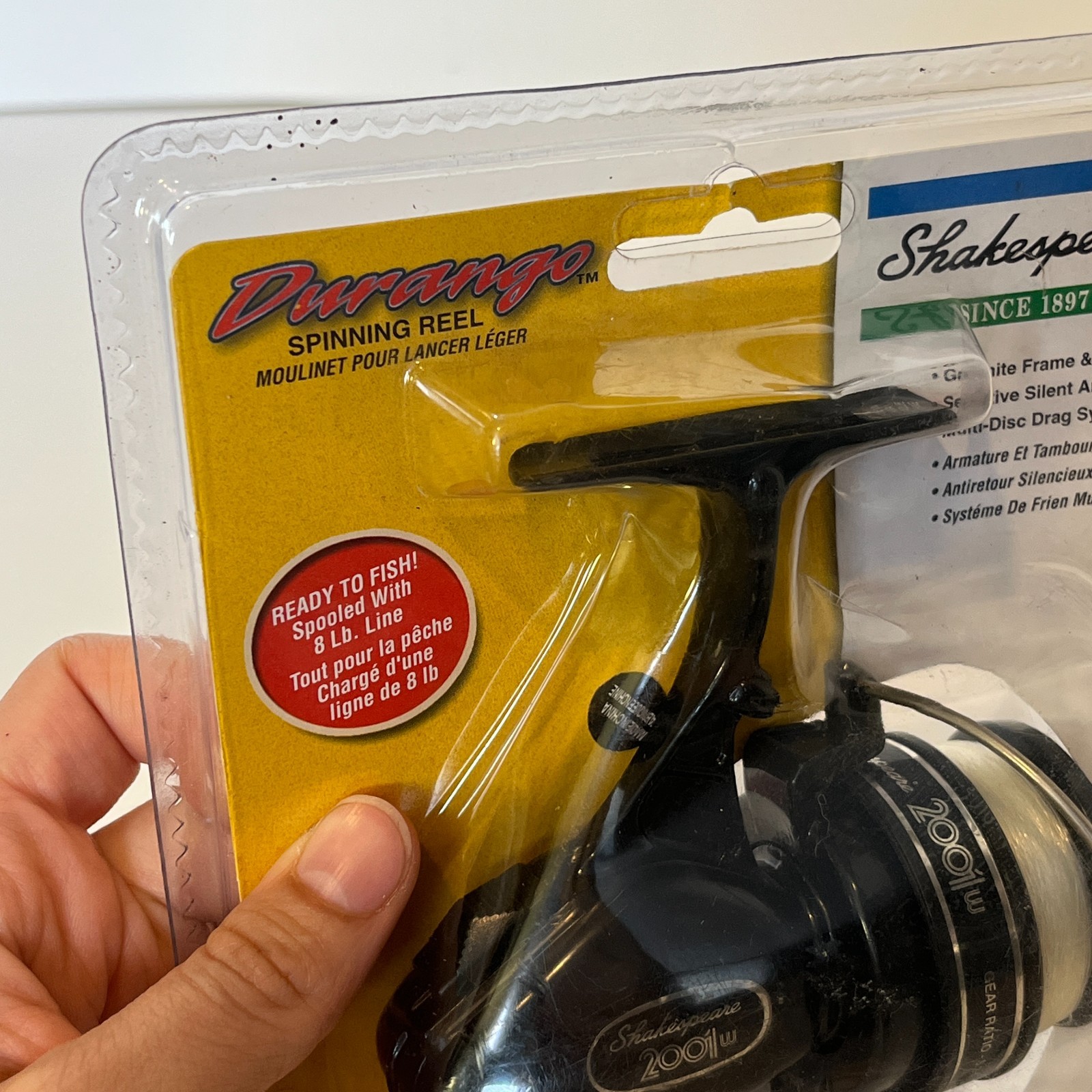 Durango Spinning Reel Shakespeare 2001 Vintage Gear Ratio 3:2:1 Open Fishing