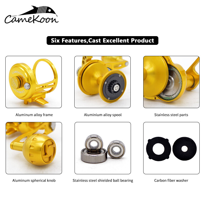 CAMEKOON Saltwater Lever Drag Offshore Fishing Multiplier Trolling Big Game Reel