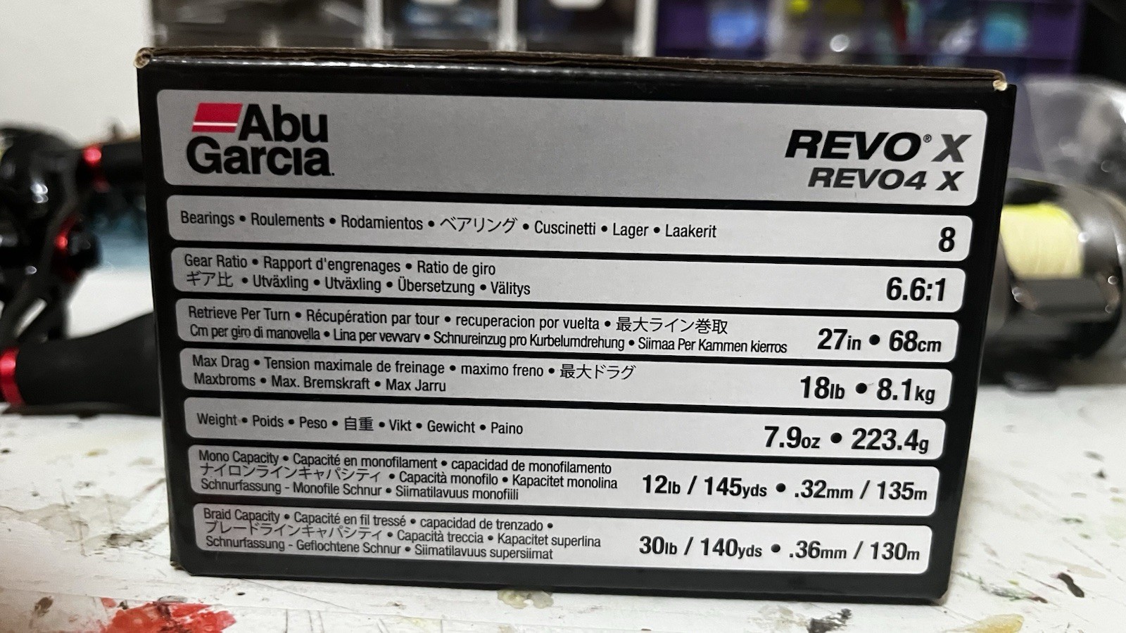 Abu Garcia Revo4 x Baitcasting Reel 6.6:1 RH with 3 extra spools