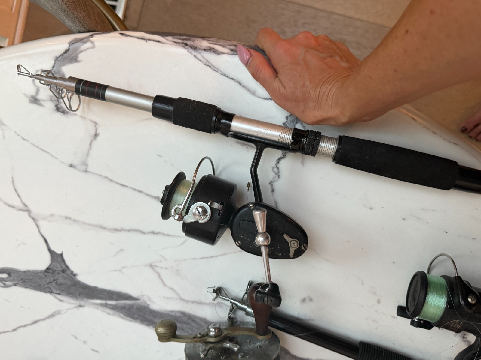 Vintage Fishing Reel Rod Lot 8 Garcia Mitchell 300 Zebco Daiwa Telescopic Works