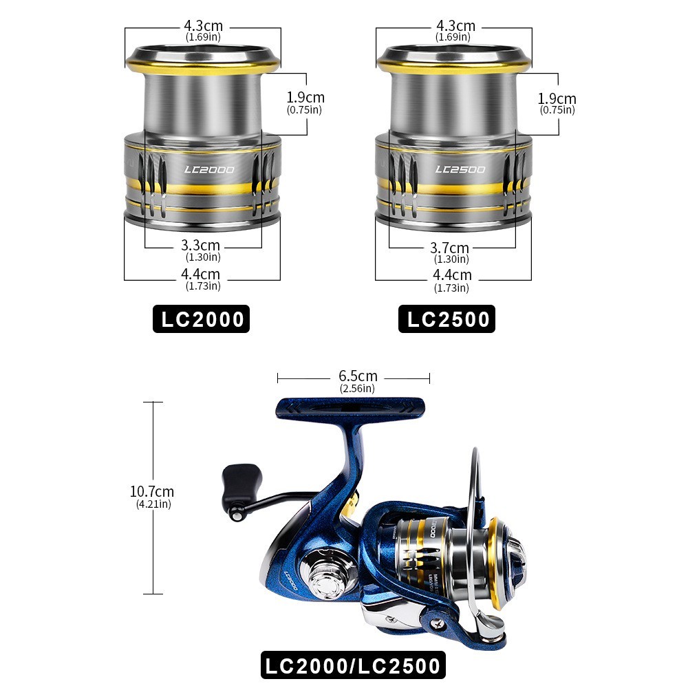 Fishing Wheel Spool Freshwater Spinning Reel 5+1BB 5-6KG Max Drag Plastic LC2000