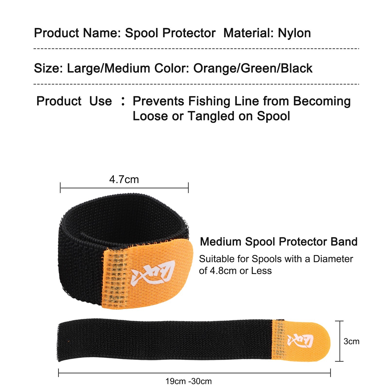 Fishing Spool Belt 2pcs Set Nylon Stretchable for Reel Wire Protection