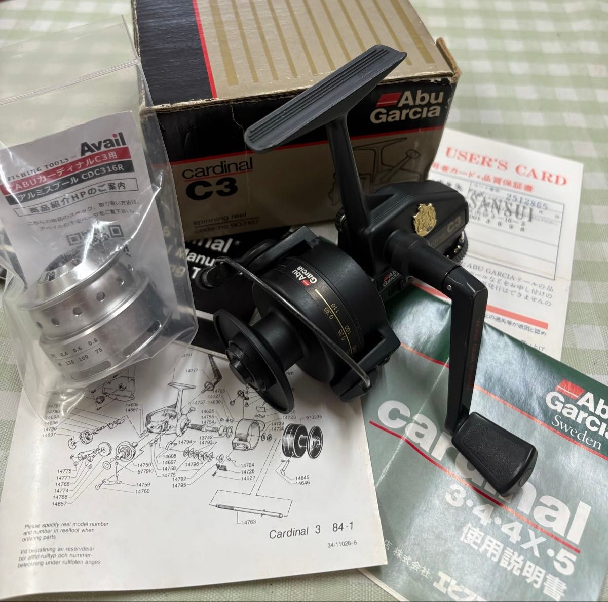 Abu Garcia Cardinal C3 Avail Custom Left Handle Spool With Box Replacement Spool