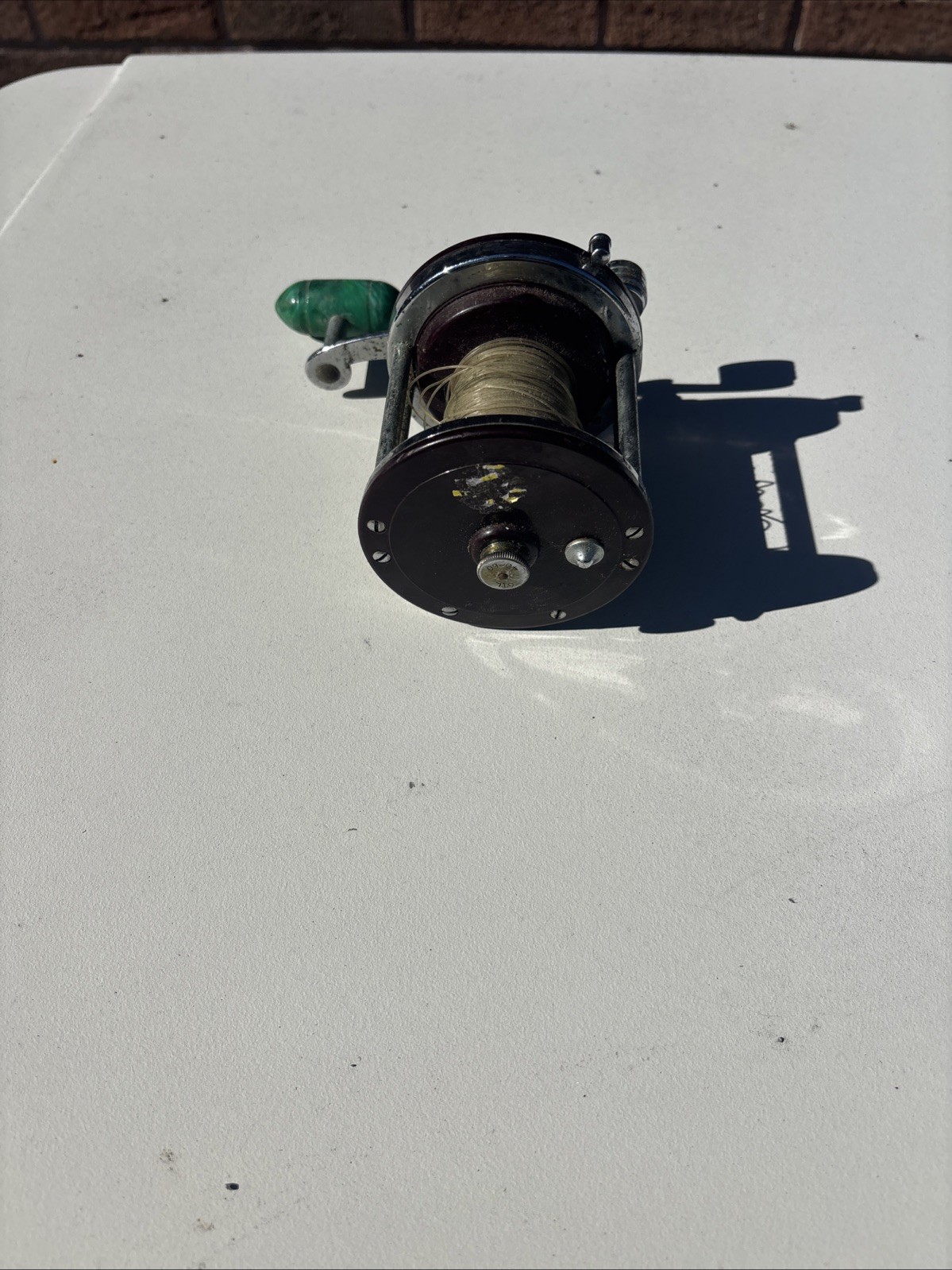 Penn Jigmaster 500 Conventional Vintage Fishing Reel Red Silver Green Handle