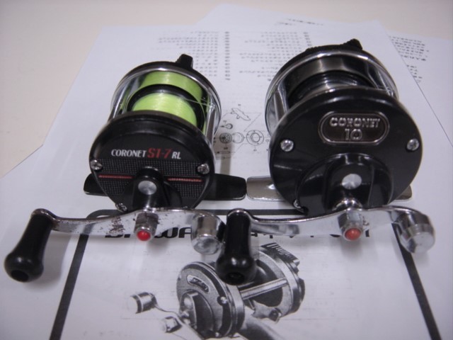 DAIWA CORONET-10 & ST-7RL Small Size Right Hand Crank Baitcasting Reels