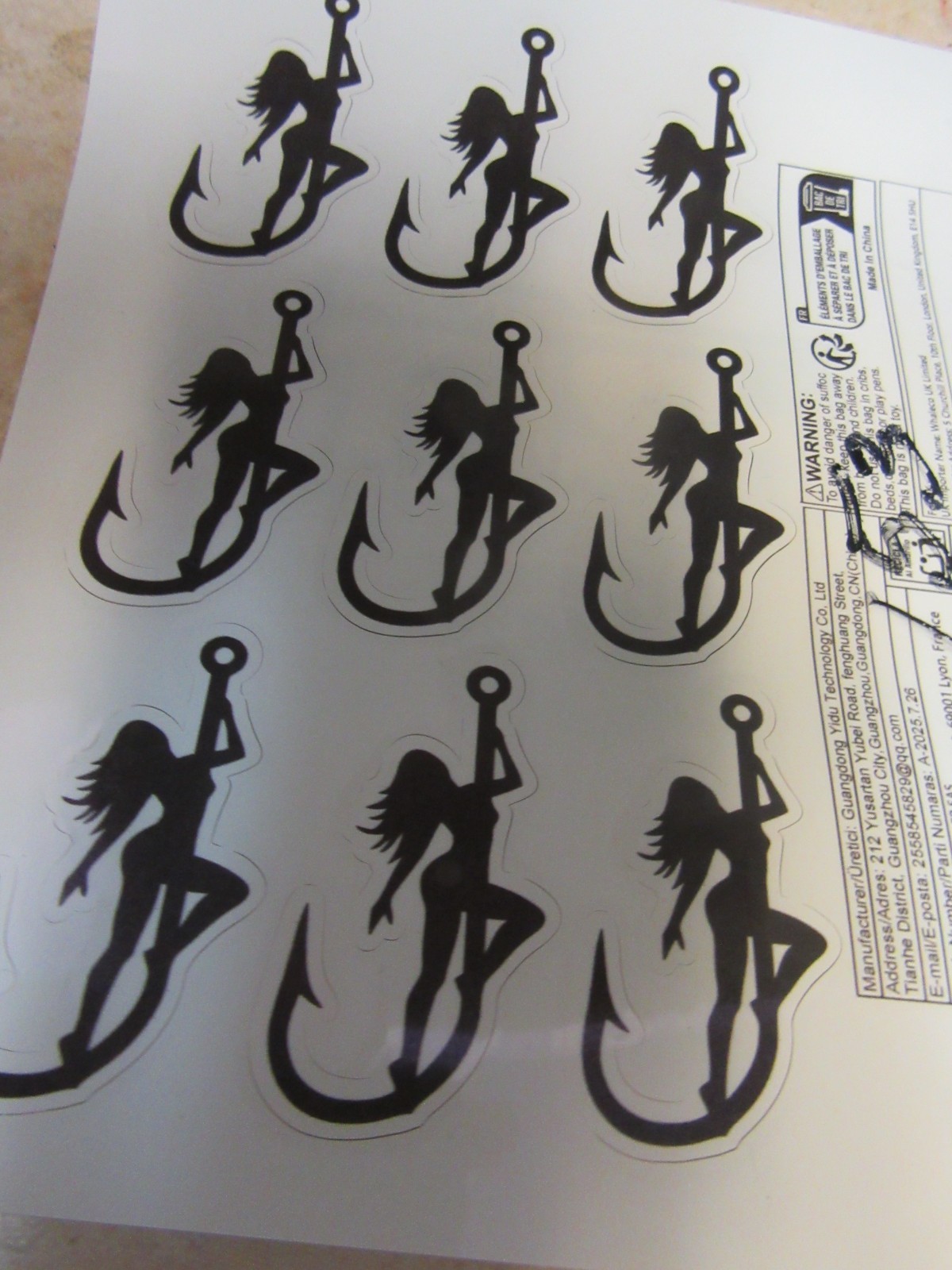 2796 Set of 3 Mini-Hooker Decals 1 1/4″ x 2″