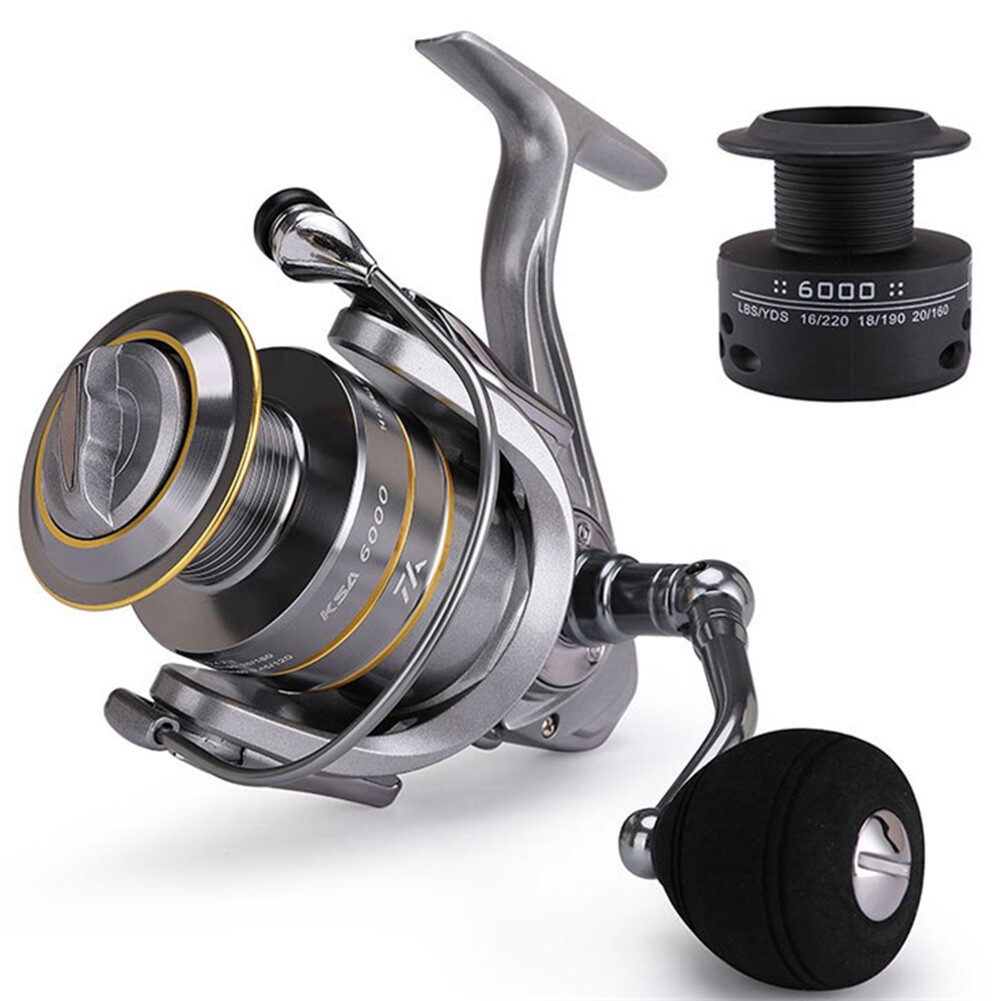 Spinning Fishing Reel 14+1 BB Double Spool Metal Fishing Reel Left/Right Handle