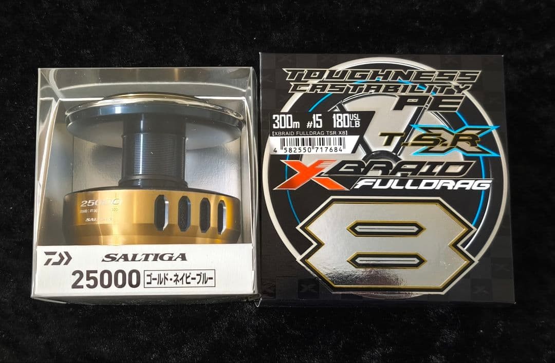 Daiwa Saltiga 25 25000 Spool + Yotsuami Full Drag No. 15 300m New
