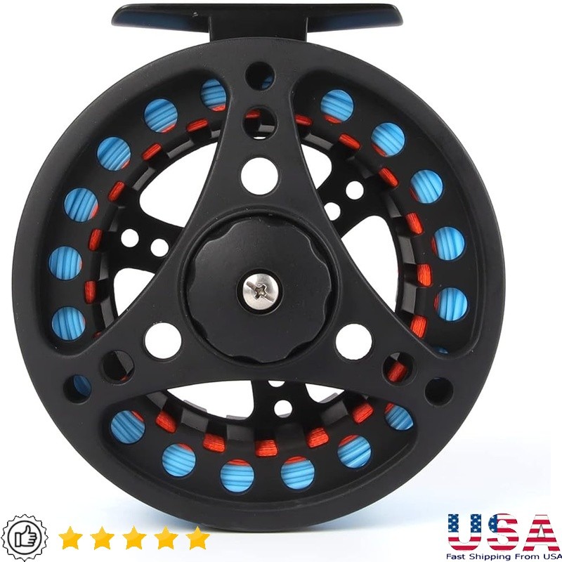 Fly Fishing Reel Aluminum Alloy Large Arbor Teflon Drag Pre-Loaded Line New
