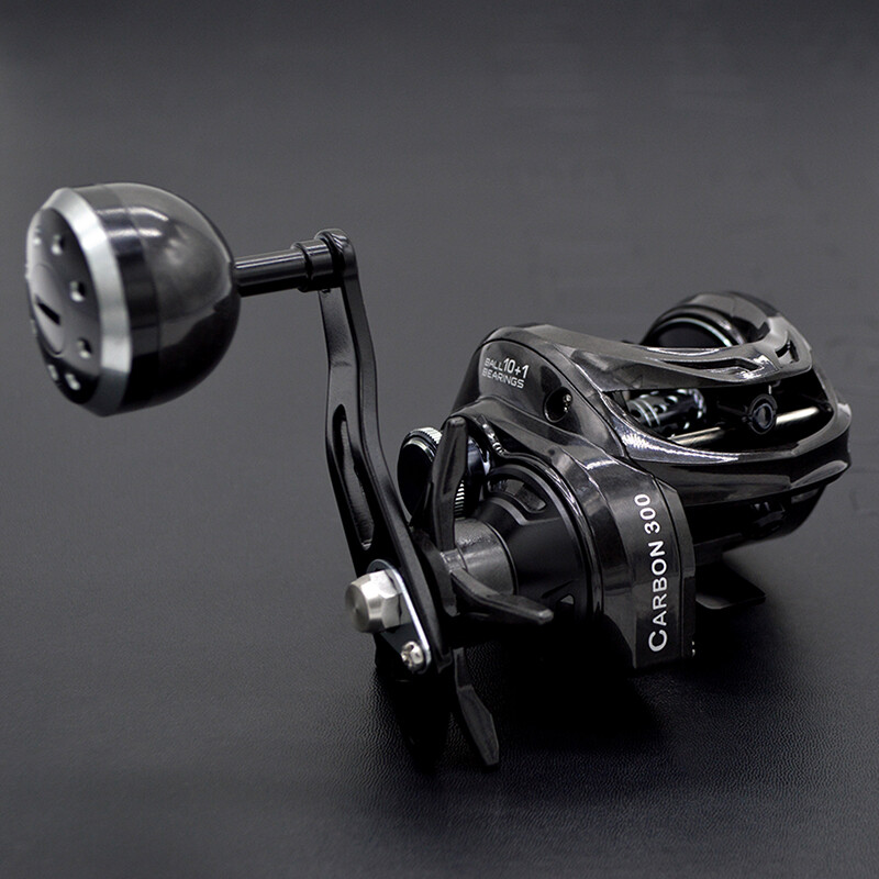 CAMEKOON 300 Baitcaster Reel Saltwater Fishing 10+1BBs Carbon Body High Capacity
