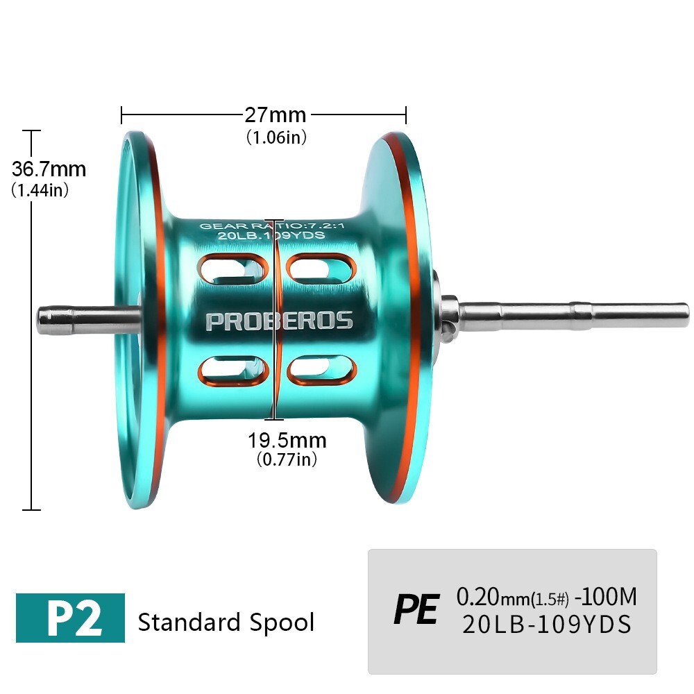 Fishing Reel 7.2:1 Gear Ratio Metal Colorful Wheel Magnetic Brake System 8KG p2