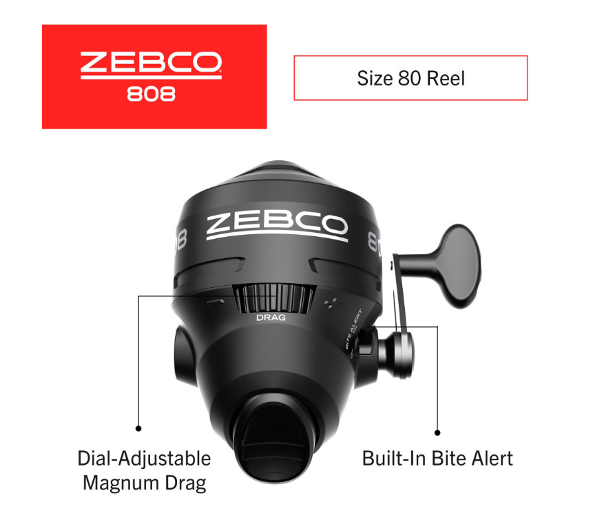 NEW Zebco 808 Spincast Fishing Reel, Size 80 Reel – US Stock