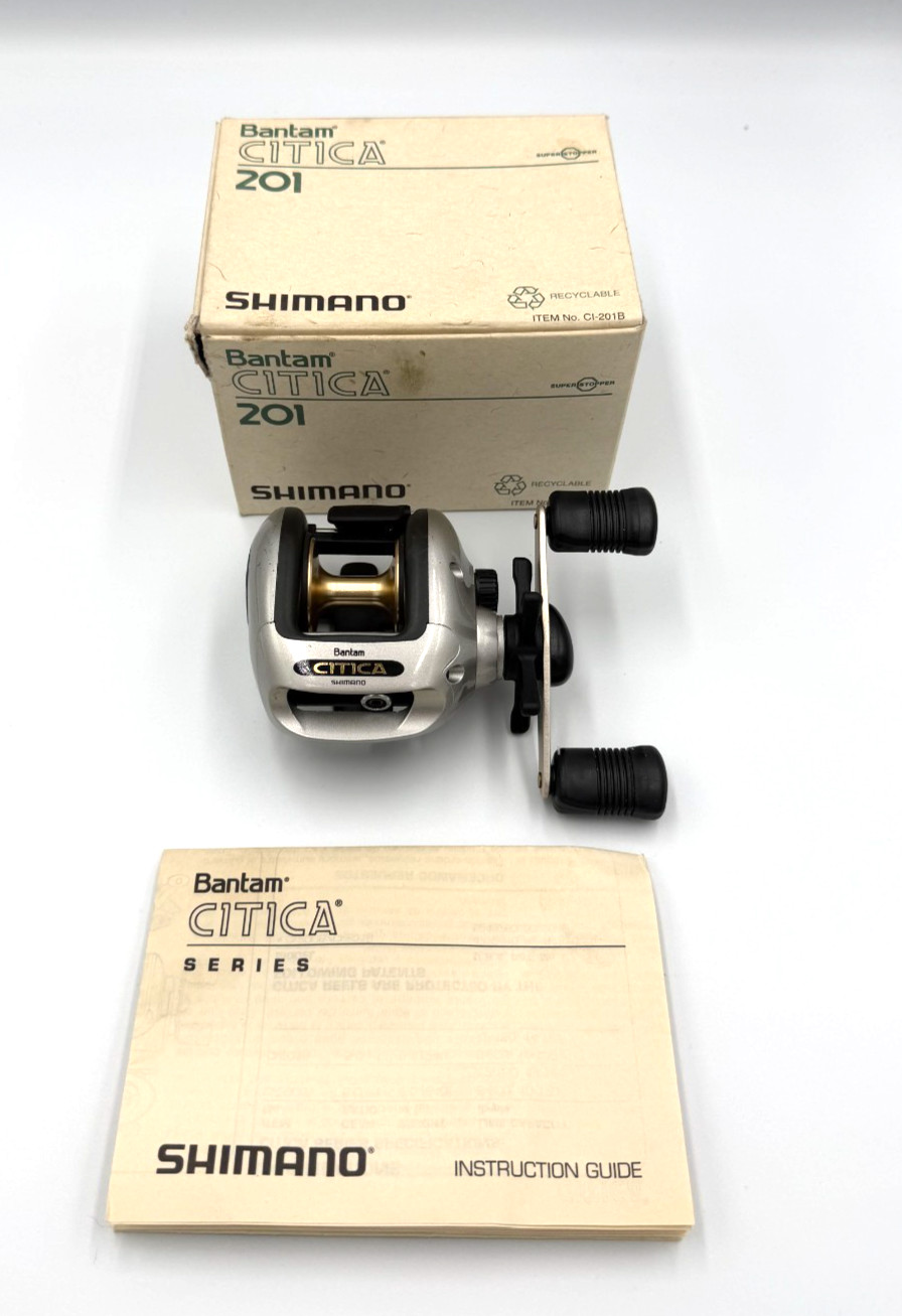 Shimano Citica 201 L/H Baitcasting Reel CI201B Silver 5:1 With Box and Documents
