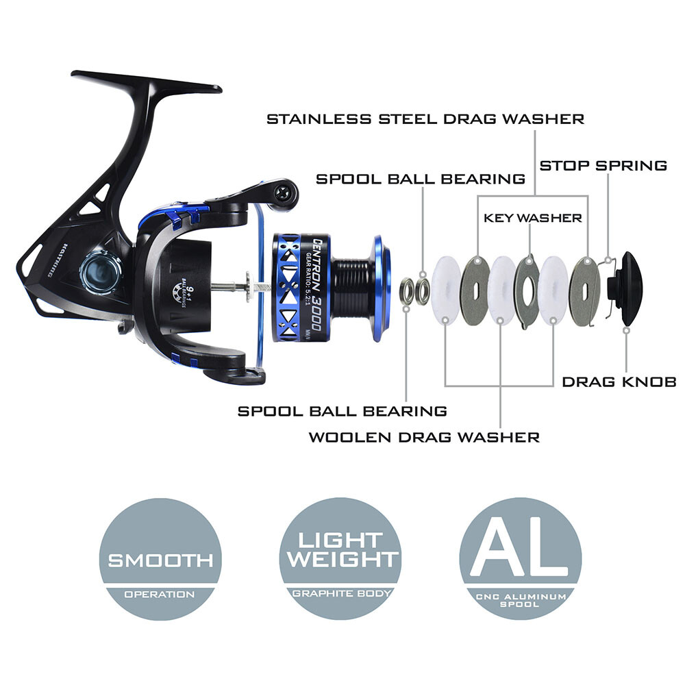 KastKing Centron 5000 4.5:1 10 BB Freshwater Spinning Fishing Reel 17.5 LB Drag