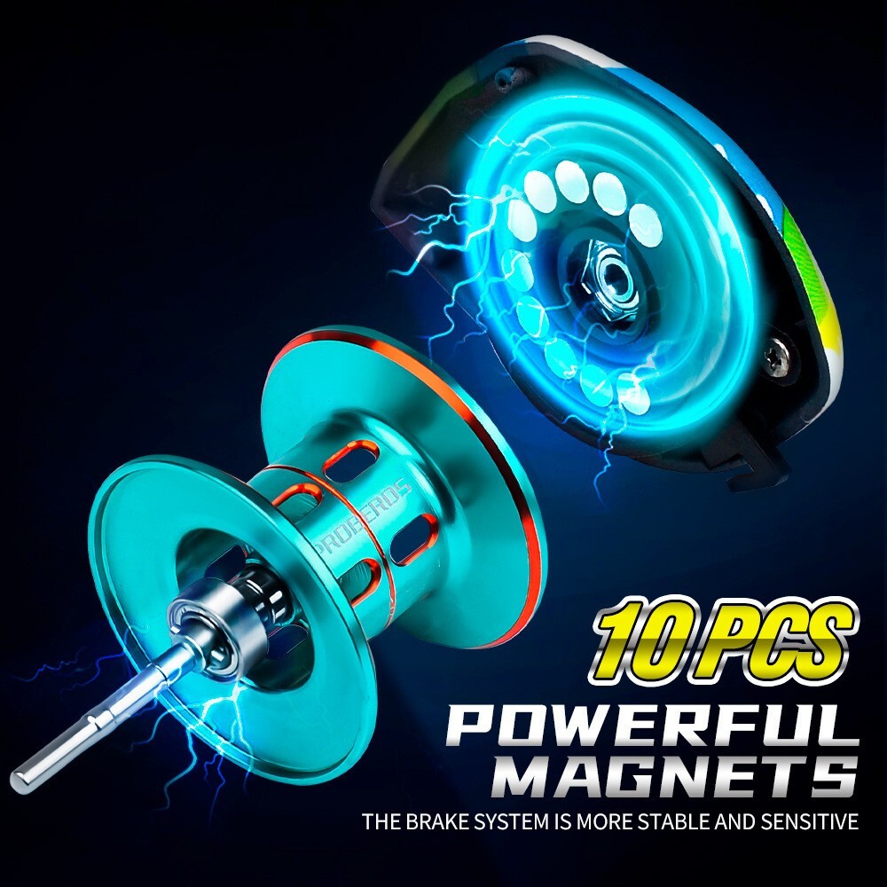 Fishing Reel 7.2:1 Gear Ratio Metal Colorful Wheel Magnetic Brake System 8KG p2