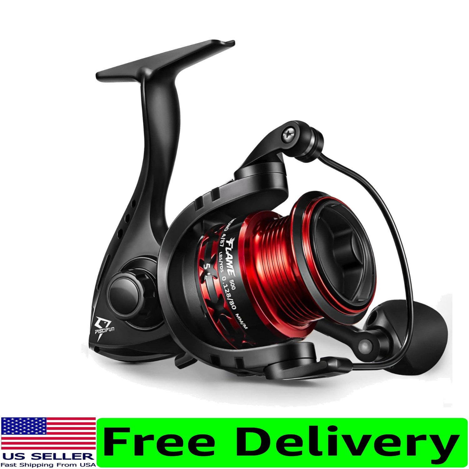 Ultra Smooth Flame Spinning Fishing Reel – 19.8LB Drag, Multiple Sizes Available