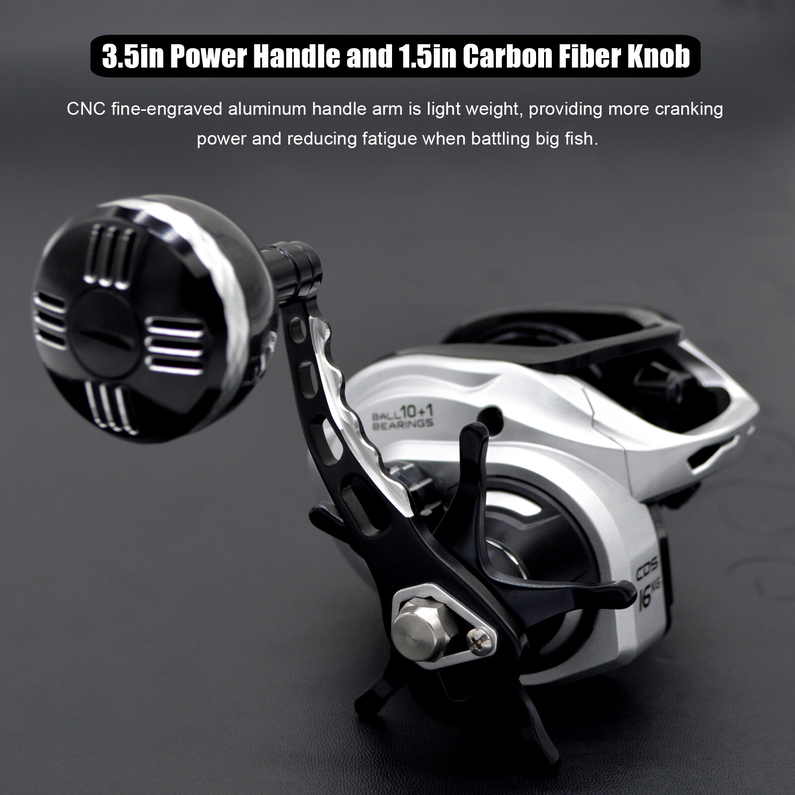 CAMEKOON Bahamut 400 Baitcasting Reels Jigging Fishing Carbon Frame Power Handle