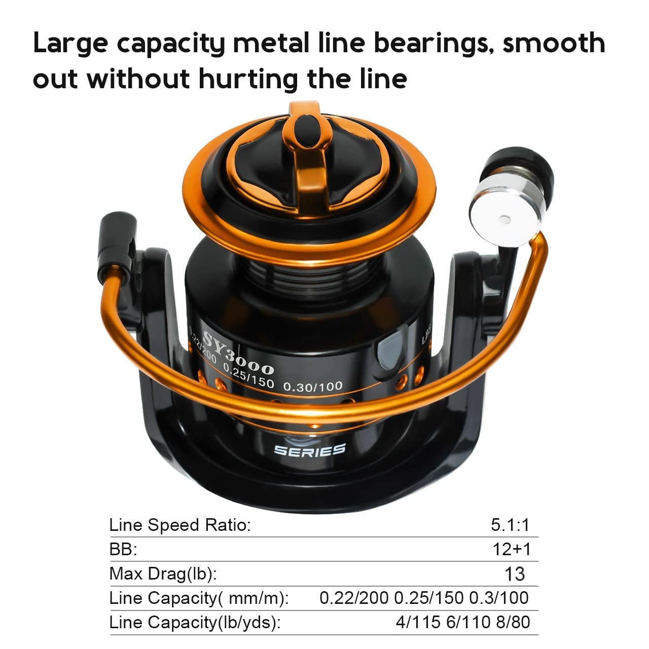 Summer and Centron Spinning Reels, 12 +1 BB Light Weight & Ultra Smooth Reel for