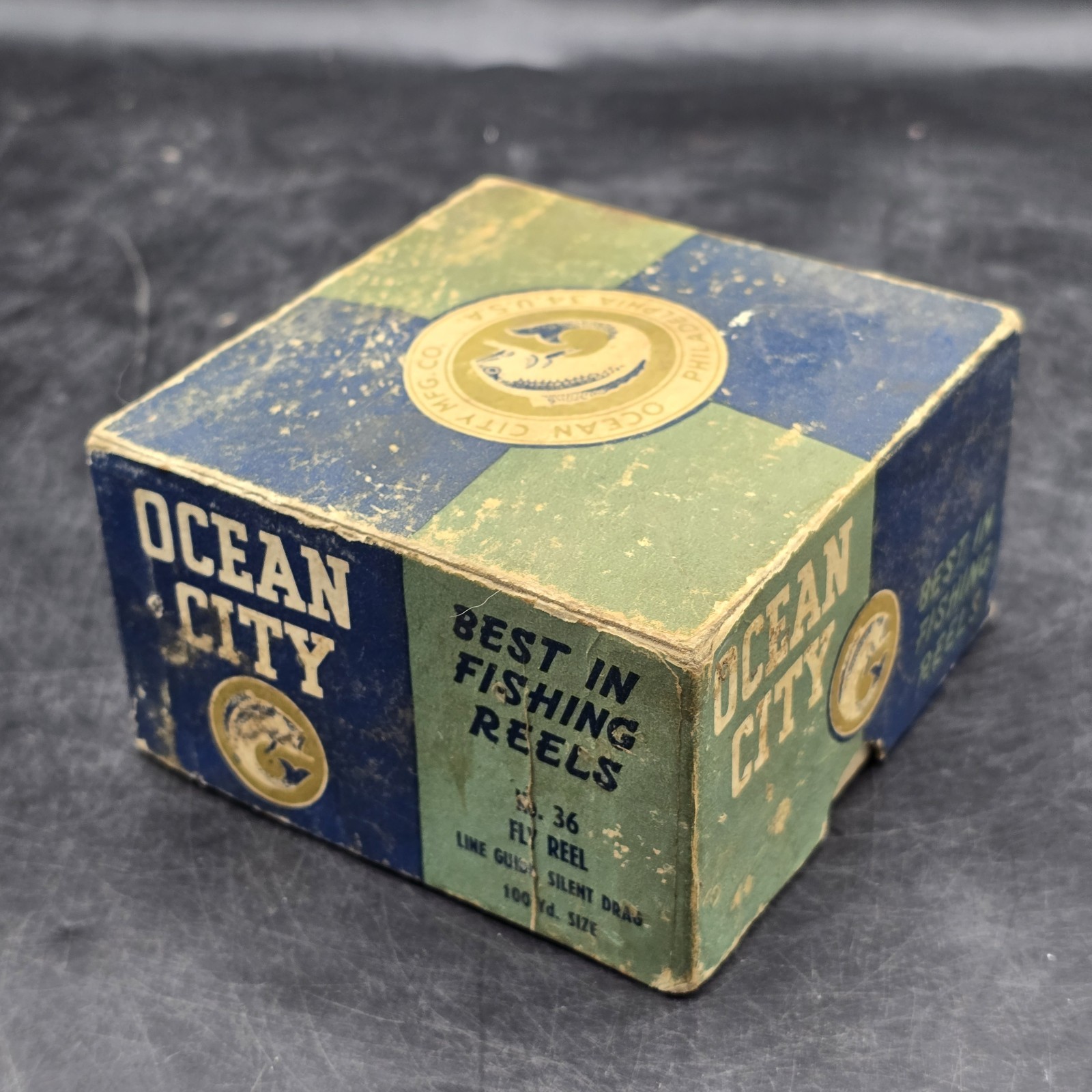 Vintage Ocean City No. 36 Fly Fishing Reel Philadelphia USA-Box and Instructions