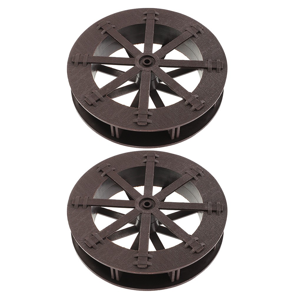 2Pcs Reusable ABS Pressure Washer Water Wheels for Table Fountain Decor Brown