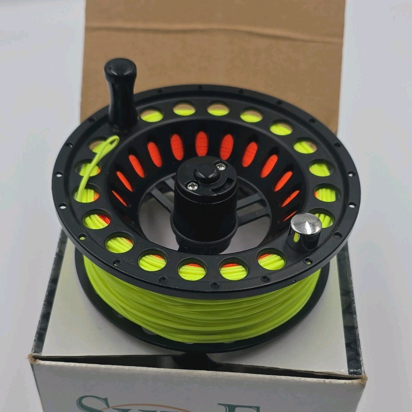 Shu Fly MAX-DRAG 5/6 Fly Reel, Max Drag, Black/Yellow/Orange