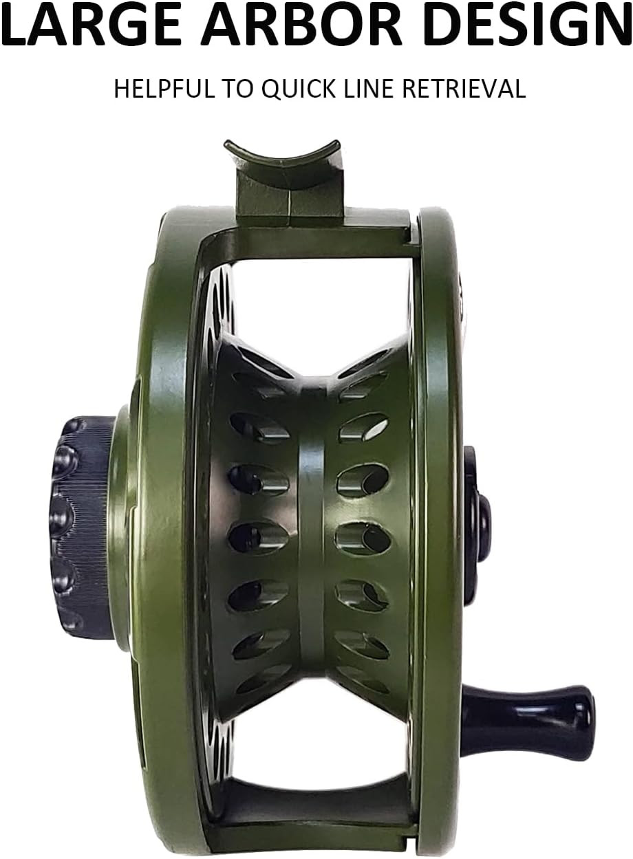 HVCE Classic III Graphite Fly Reel 5/6 WT Large Arbor Freshwater Center Drag
