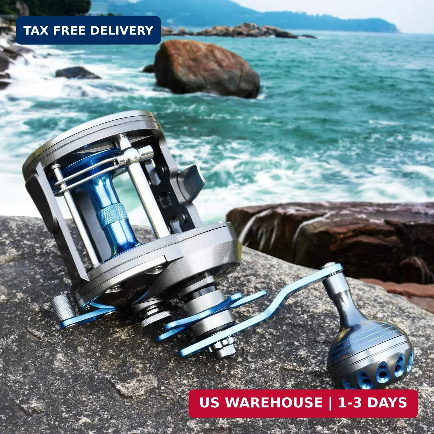 Burning Shark Trolling Reel Saltwater Level Wind Reels, Drag Reels Boat Fishing