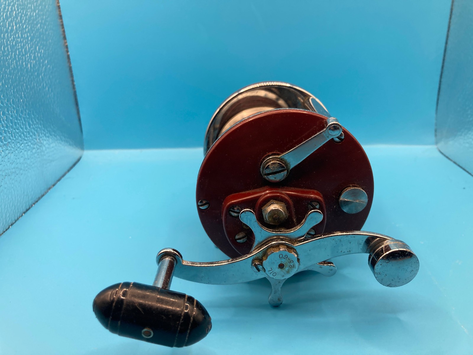 VINTAGE PENN PEER No 209 Level Wind Trolling Reel Made in USA Red Side Plates