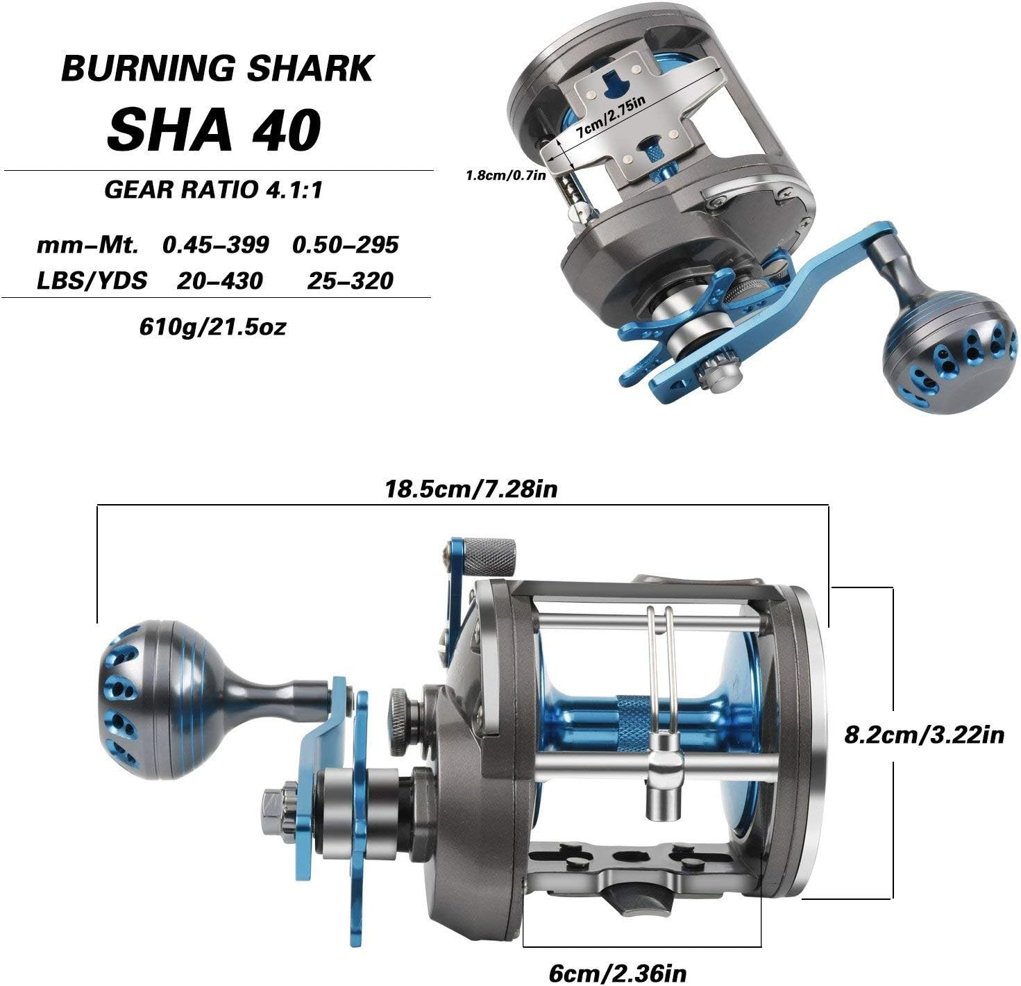 Trolling Reel Saltwater Level Wind Reels, Drag Reels Boat Fishing Ocean Fishing