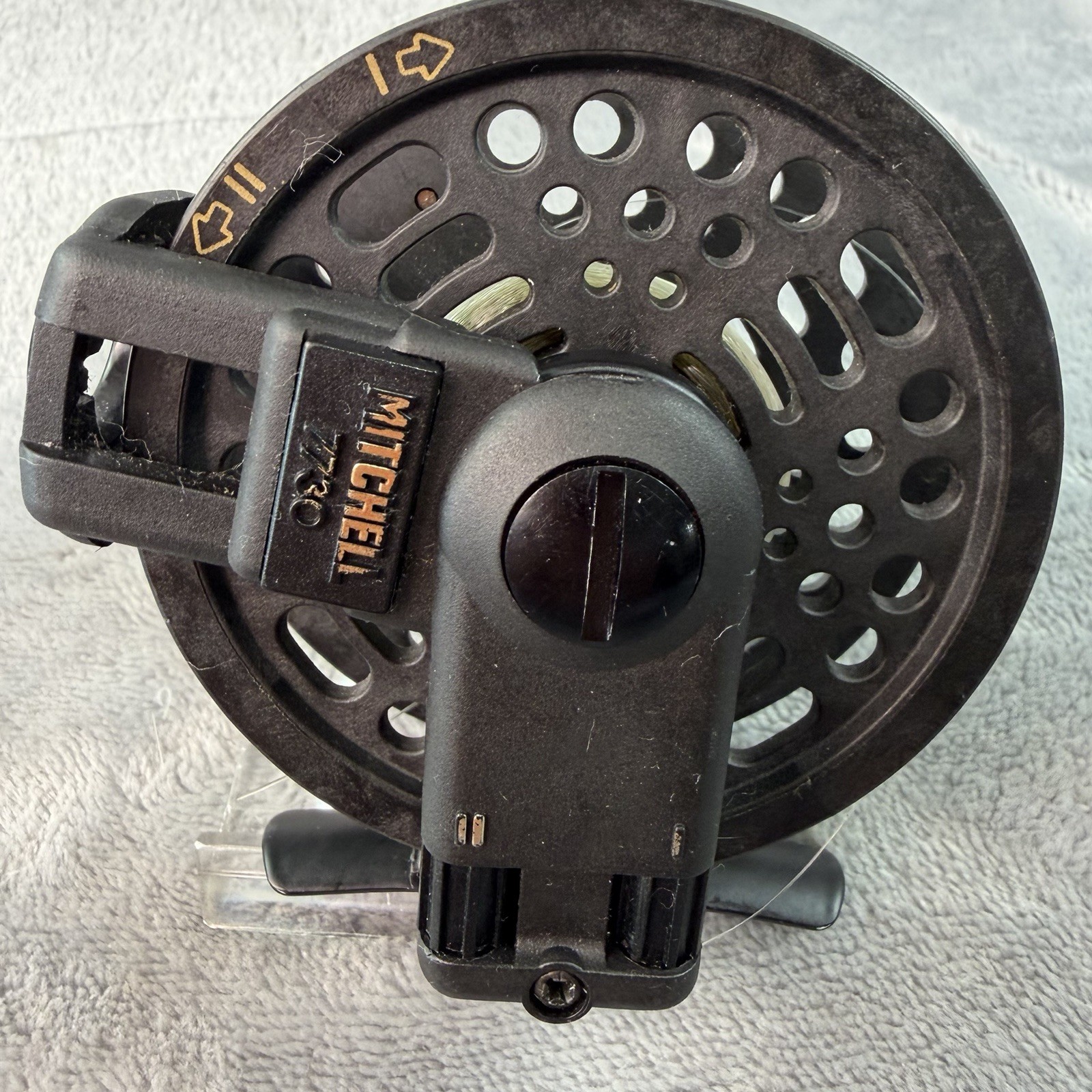 Vtg Mitchell 7730 Graphite Fly Fishing Reel Adjustable Line Guide B356