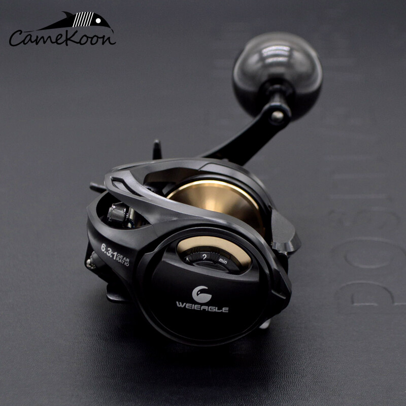 CAMEKOON Light Jigging Carbon Body Surf Baitcasting Fishing Reel w/ Extra Handle