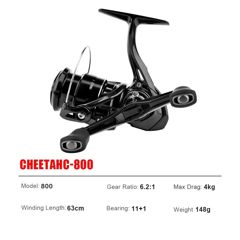PURELURE CHEETAHC 6.2:1 High Speed Gear Ratio Spinning Fishing Reel 4kg Max Drag