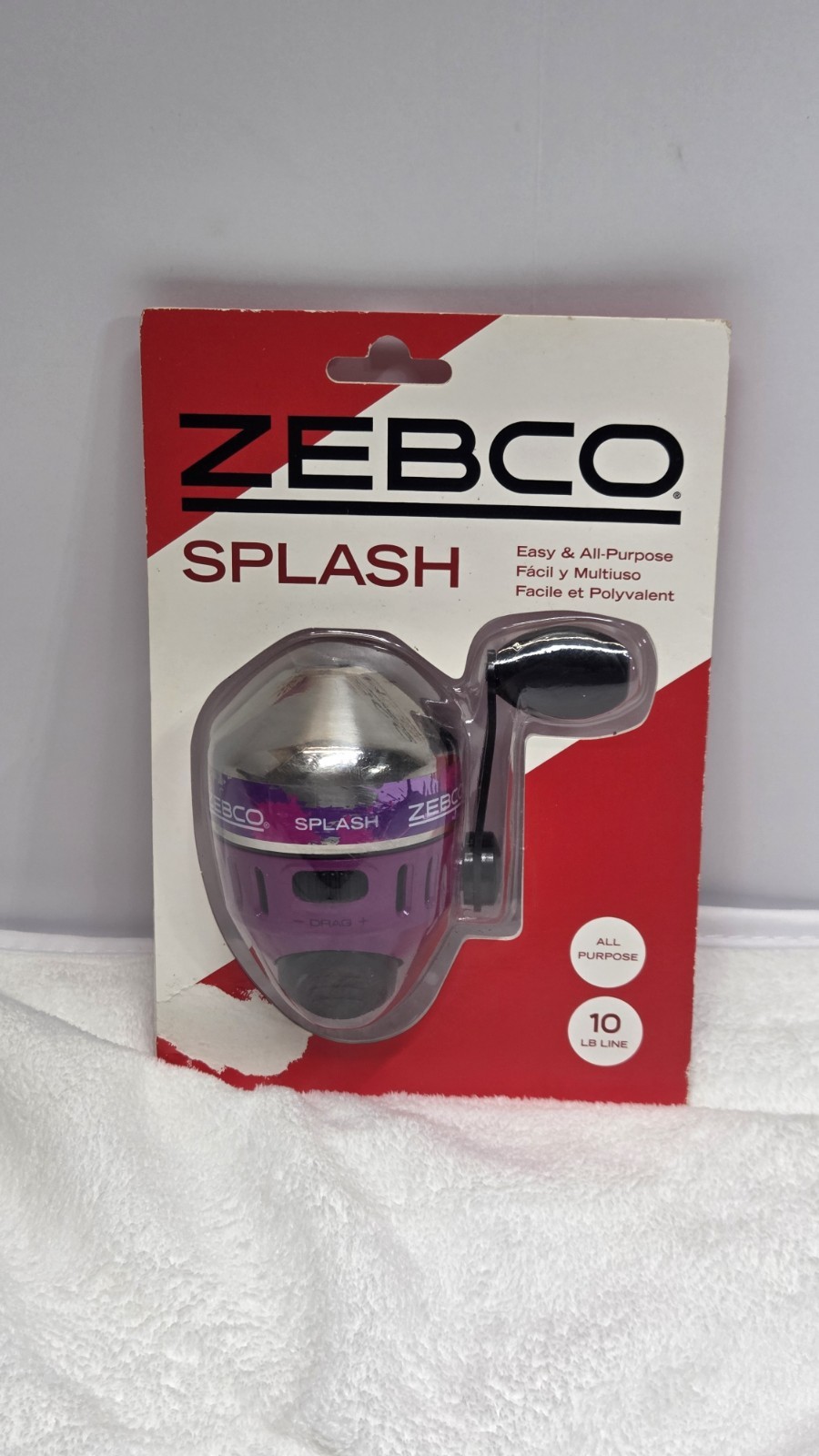 Zebco Splash Purple Spincast Reel 3.4:1 10 Lb Line All Metal Gears
