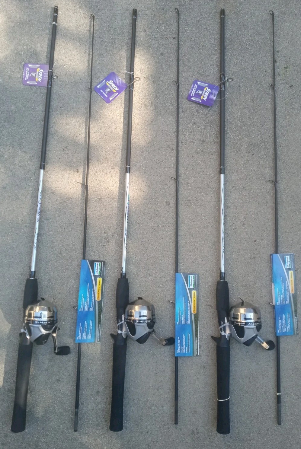 lot 3 Shakespeare Synergy Steel 6-foot Rod & Reel combo Medium