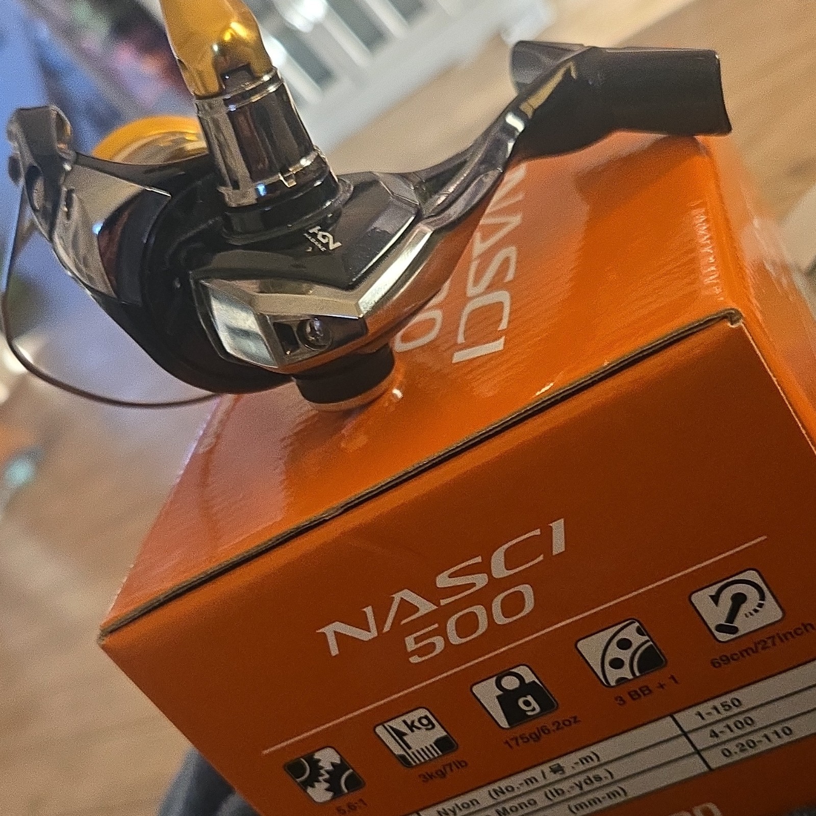 Shimano NASCI 5000 Spinning Reel, 5.6:1, 3+1BB, Front Drag, 69cm/turn Black