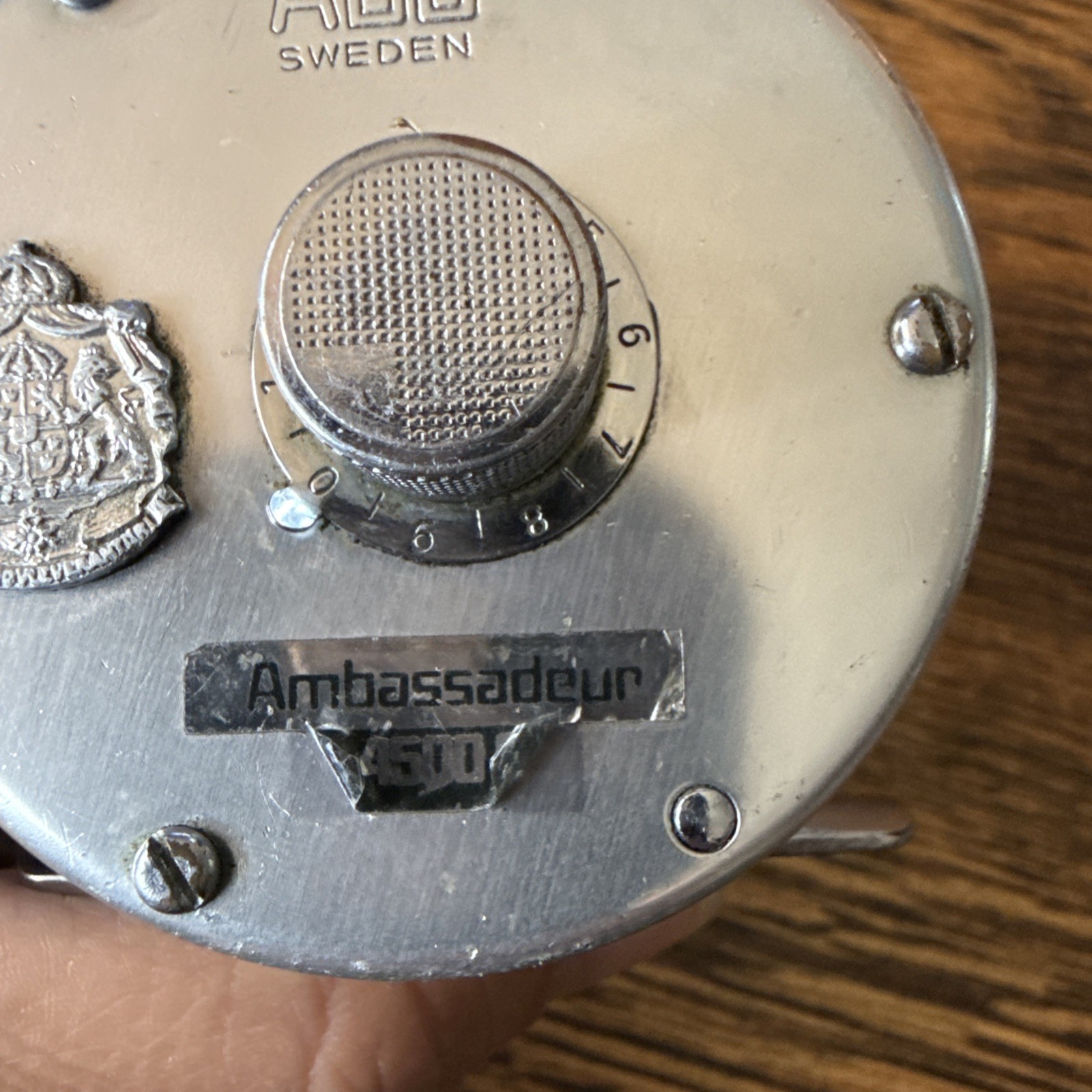 Vintage Abu Garcia Ambassador 4500C # 770400 Fishing Reel Silver Works great