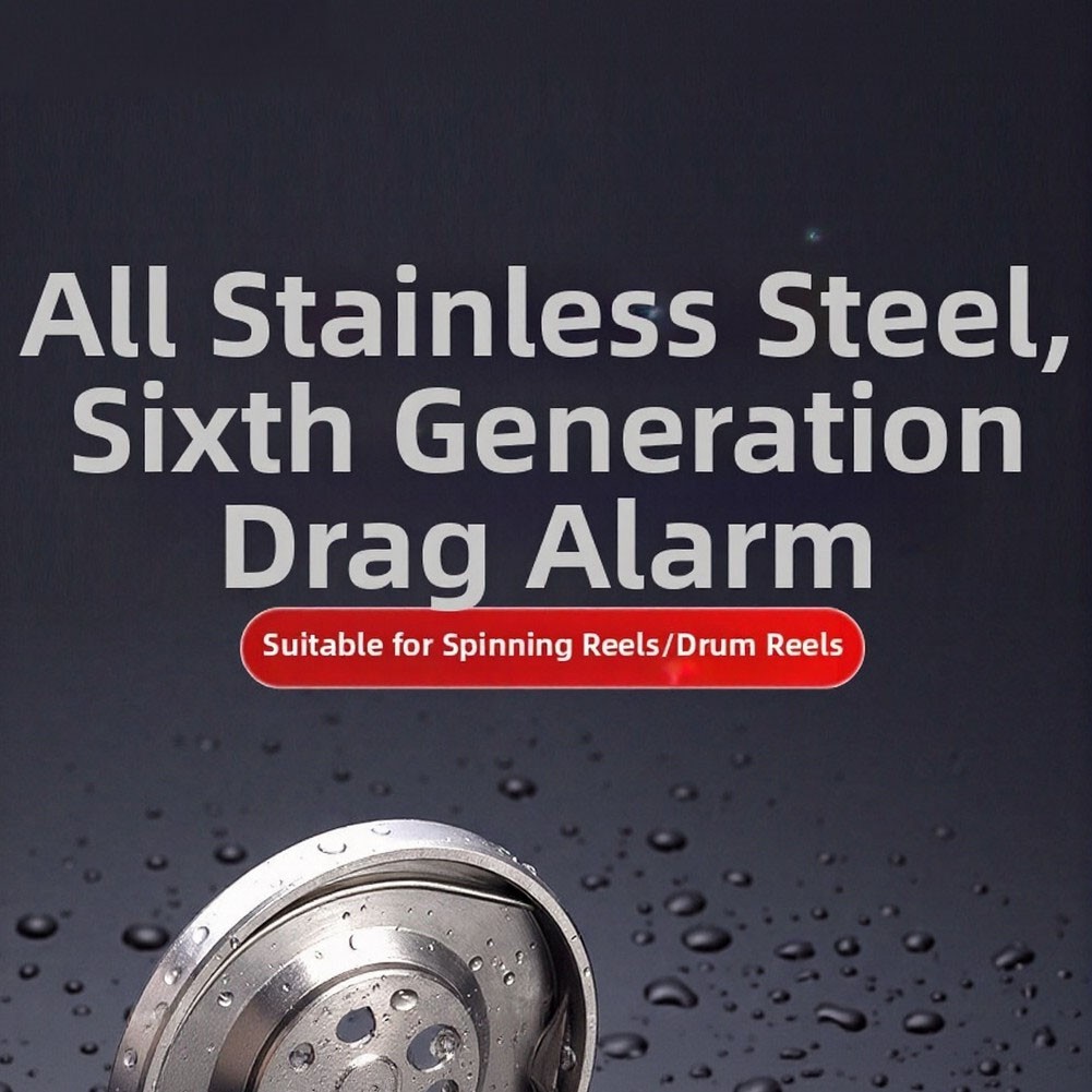 Light Grey 304 Stainless Steel Drag Alarm Mod 6th Gen for Water Drop Drum Reels