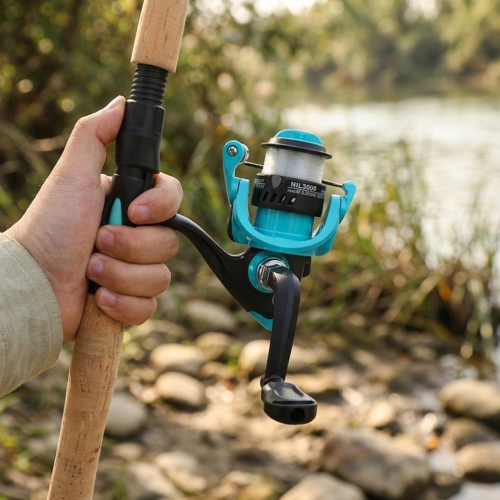 Folding Handle Reel Smooth Bearing Powerful Brake 6.5×4.2cm Green Pink