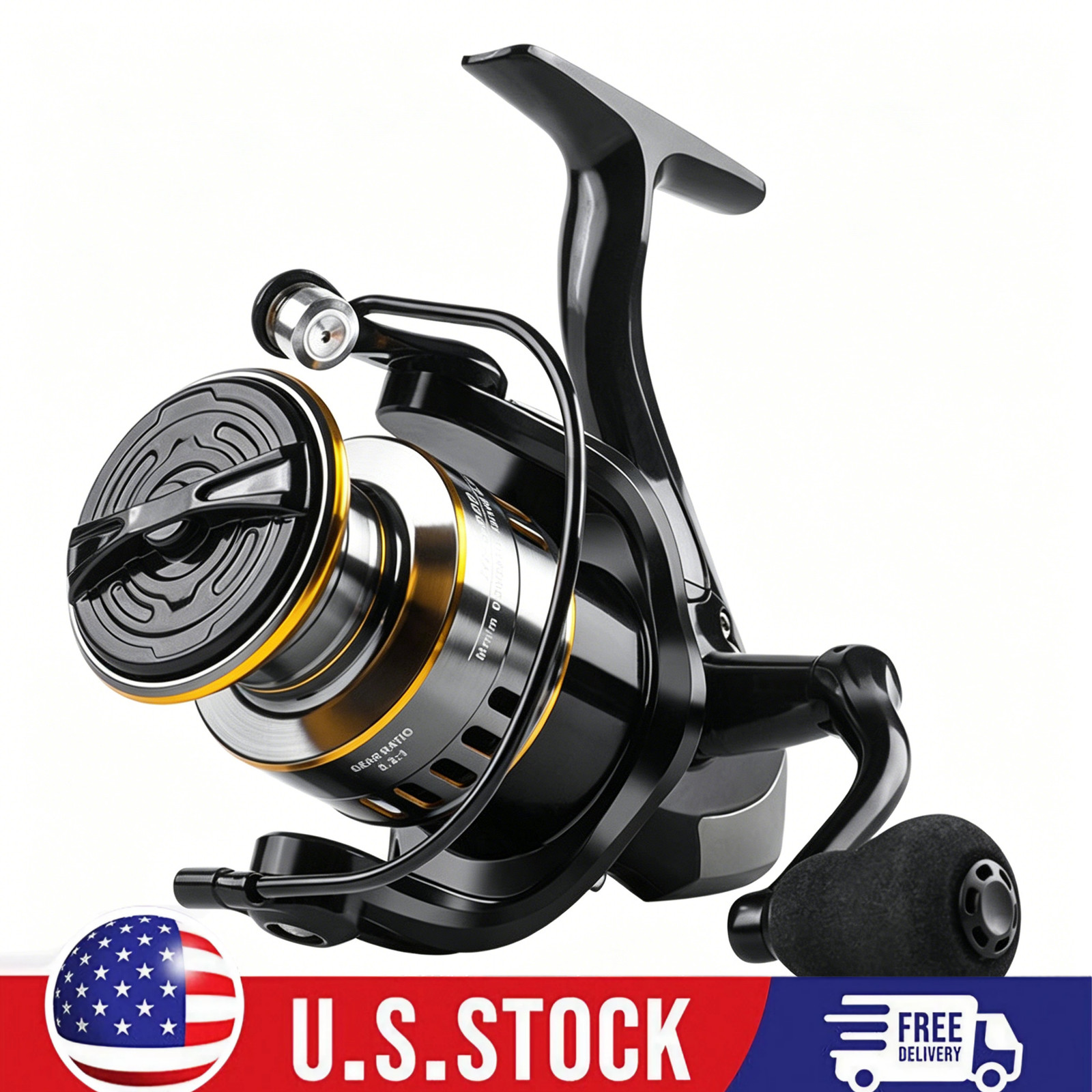 Metal Spinning Fishing Reel Left Right Hand Reel Freshwater 5.2:1 EVA Grip Knob