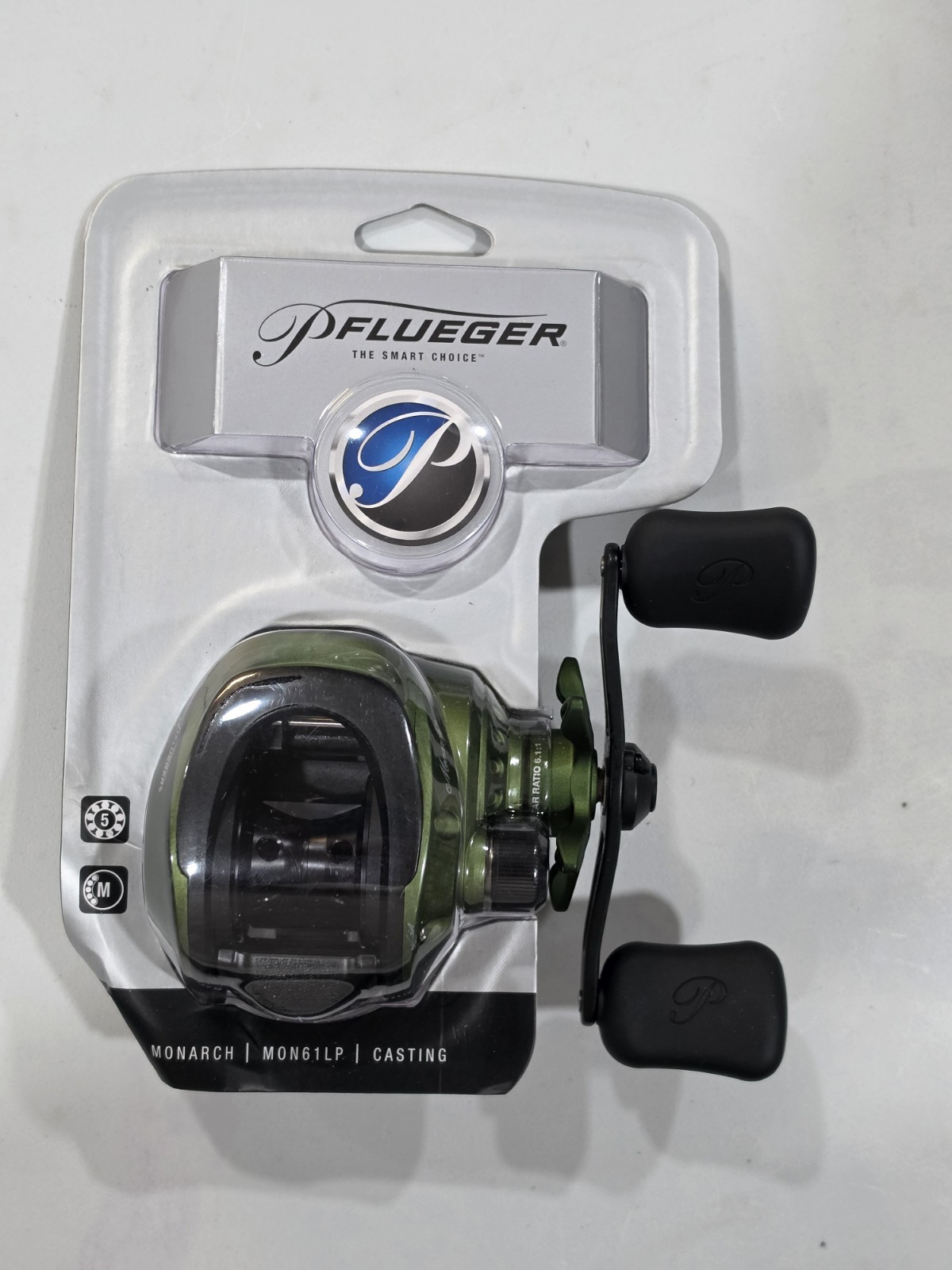 Pflueger Monarch Casting Reel Green 6.1:1 Gear Ratio 5 Bearing