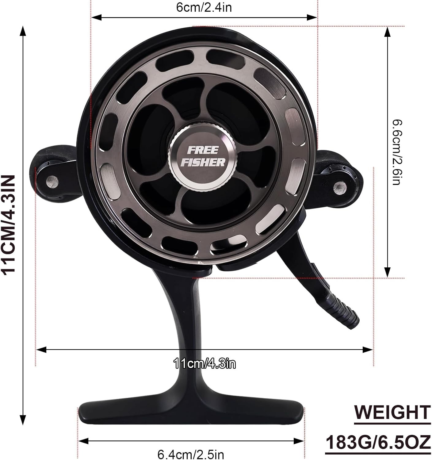 Ice Fishing Reels 3.2:1 Gear Ratio Ultra Smooth 3+1Ball Bearings Strength Cnc-Ma