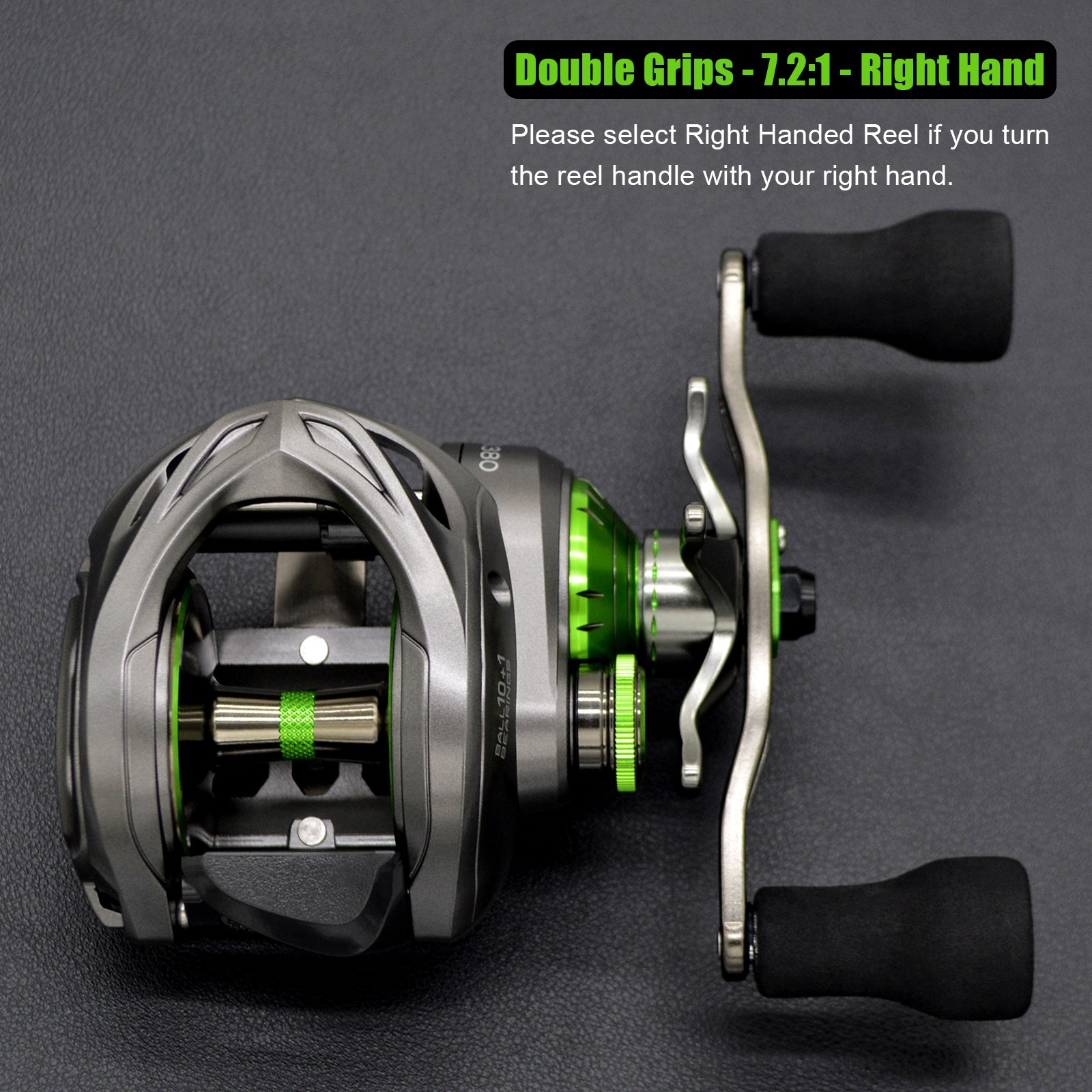 Lightweight Baitcast Fishing Reel 7.2:1 Magnetic Brake 70lb/250yds Line Capacity