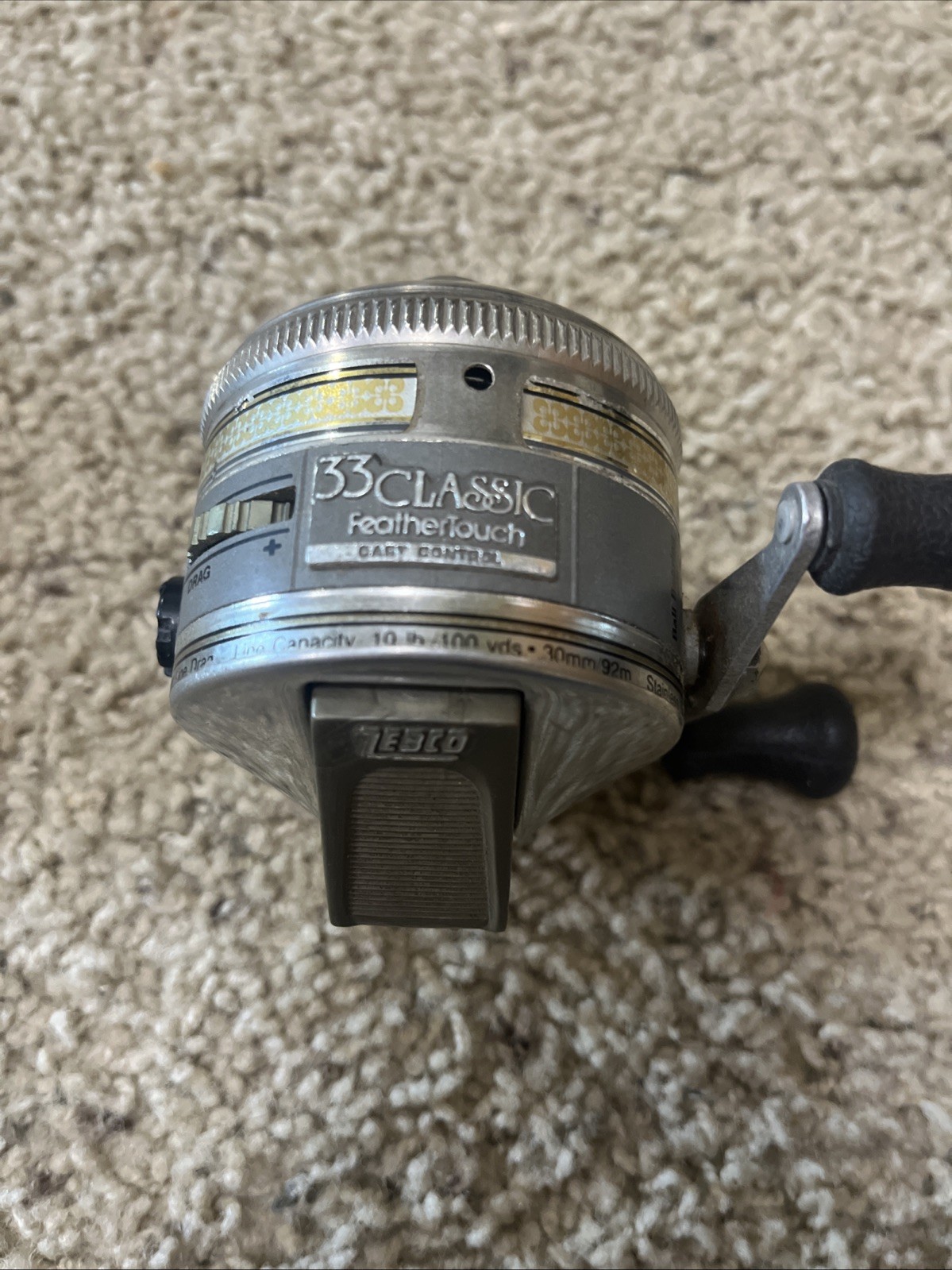Zebco 33 Classic Feathertouch Spin Cast Fishing Reel Made In The USA