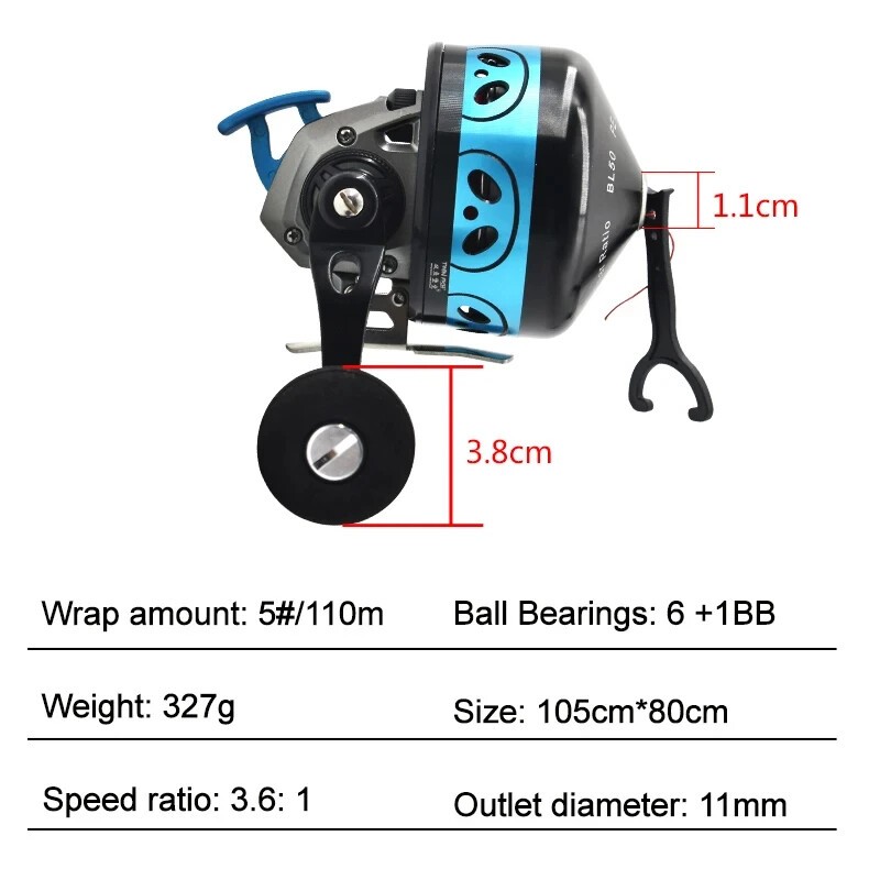 Fishing Reel Metal Slingshot Shooting Fish Closed Wheel Left/Right Rocker Arms