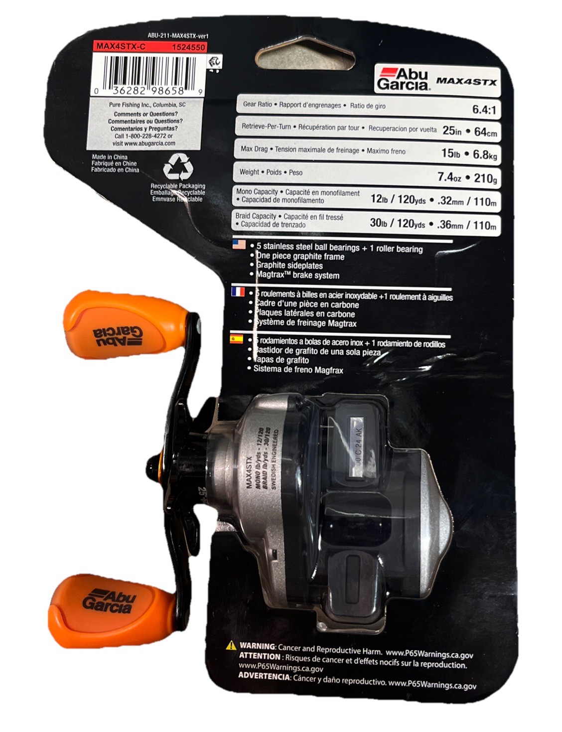 NEW Abu Garcia MAX4STX Max STX Casting Reel 6.4:1 Right Hand Retrieve 6589