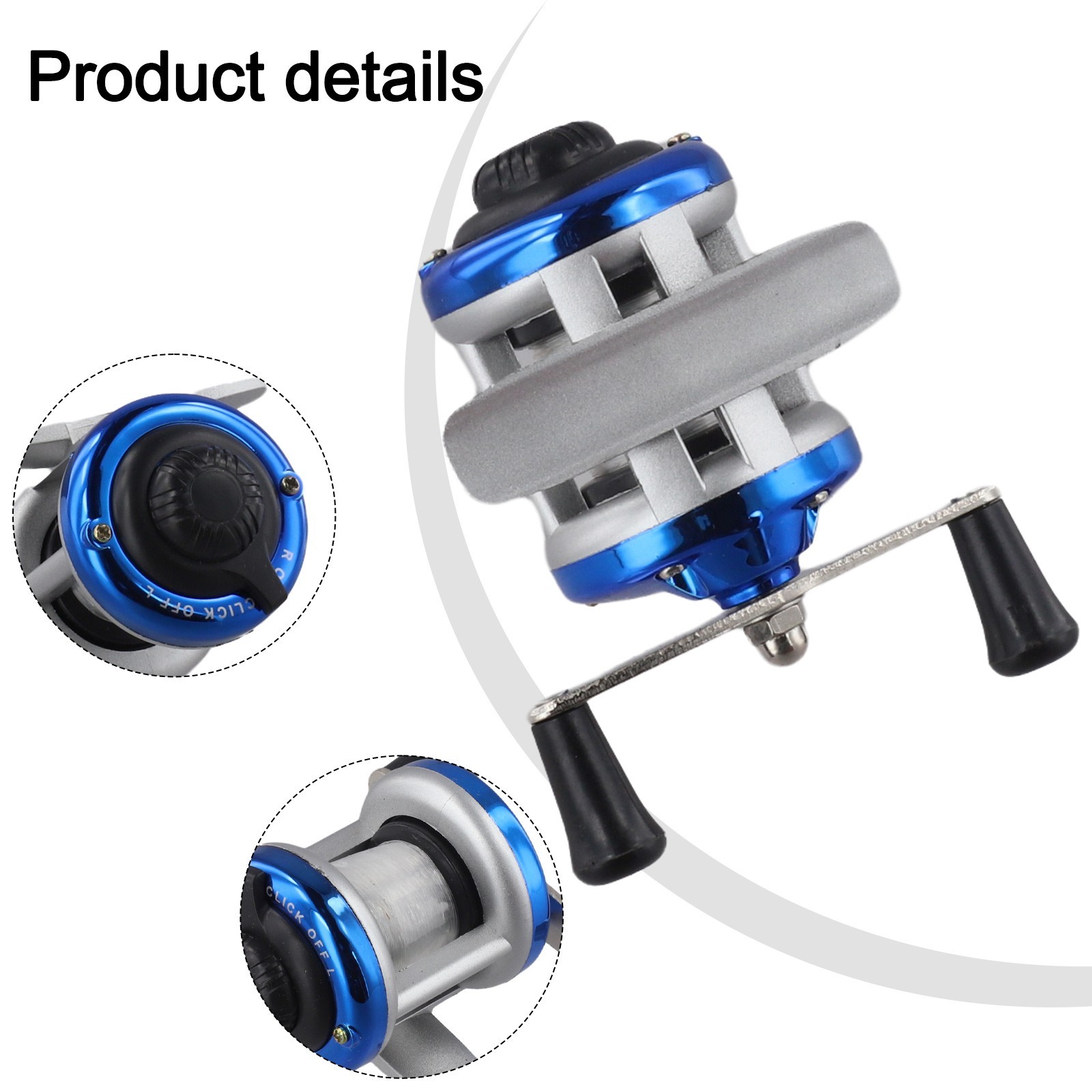 Aluminum Ice Fishing Reel with Dual Handles and Smooth Bearings for Angling