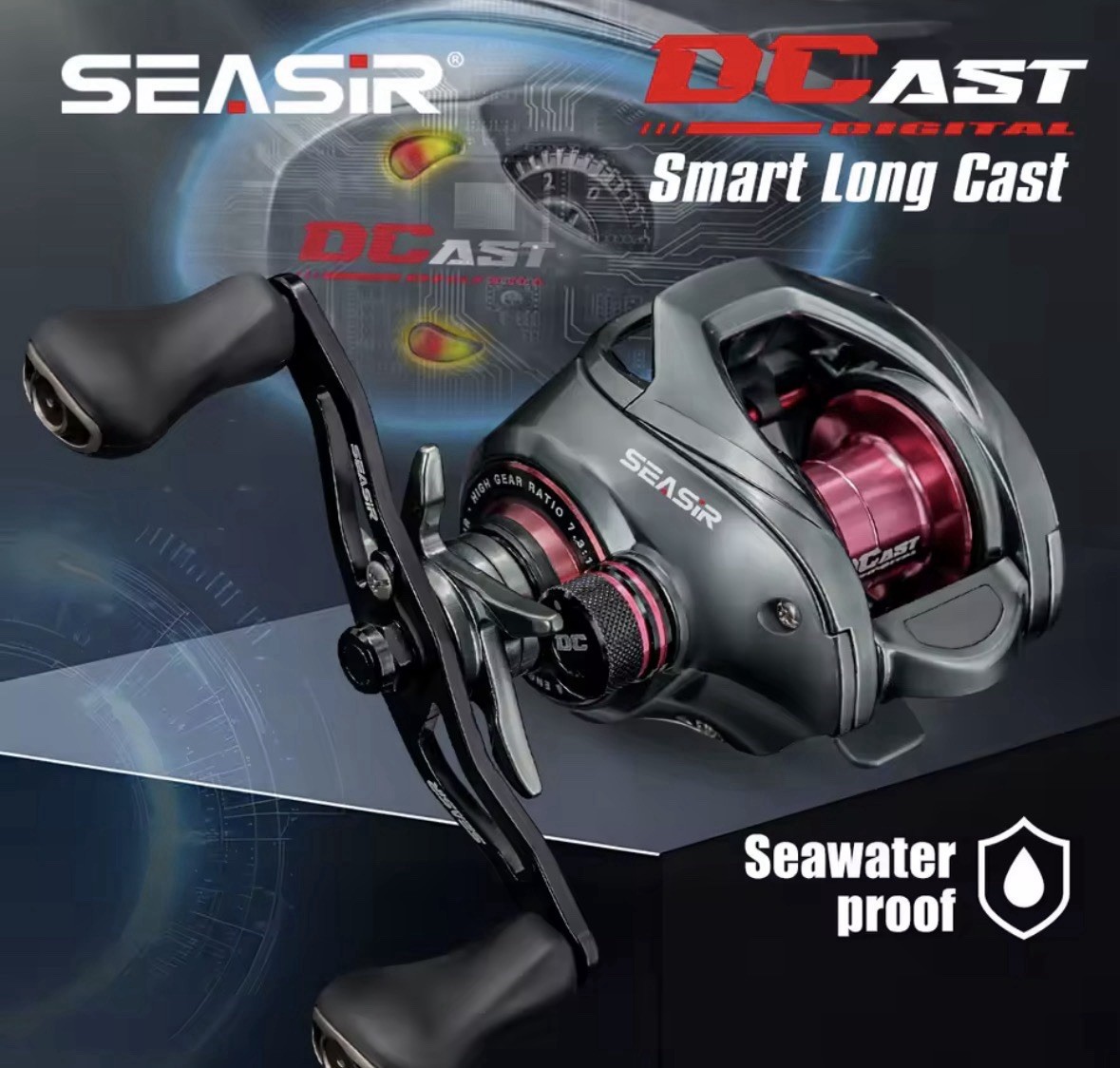 DCAST DC Baitcasting Fishing Reel Digital Control 7.3:1 7+1BB Max Drag 8.5kg