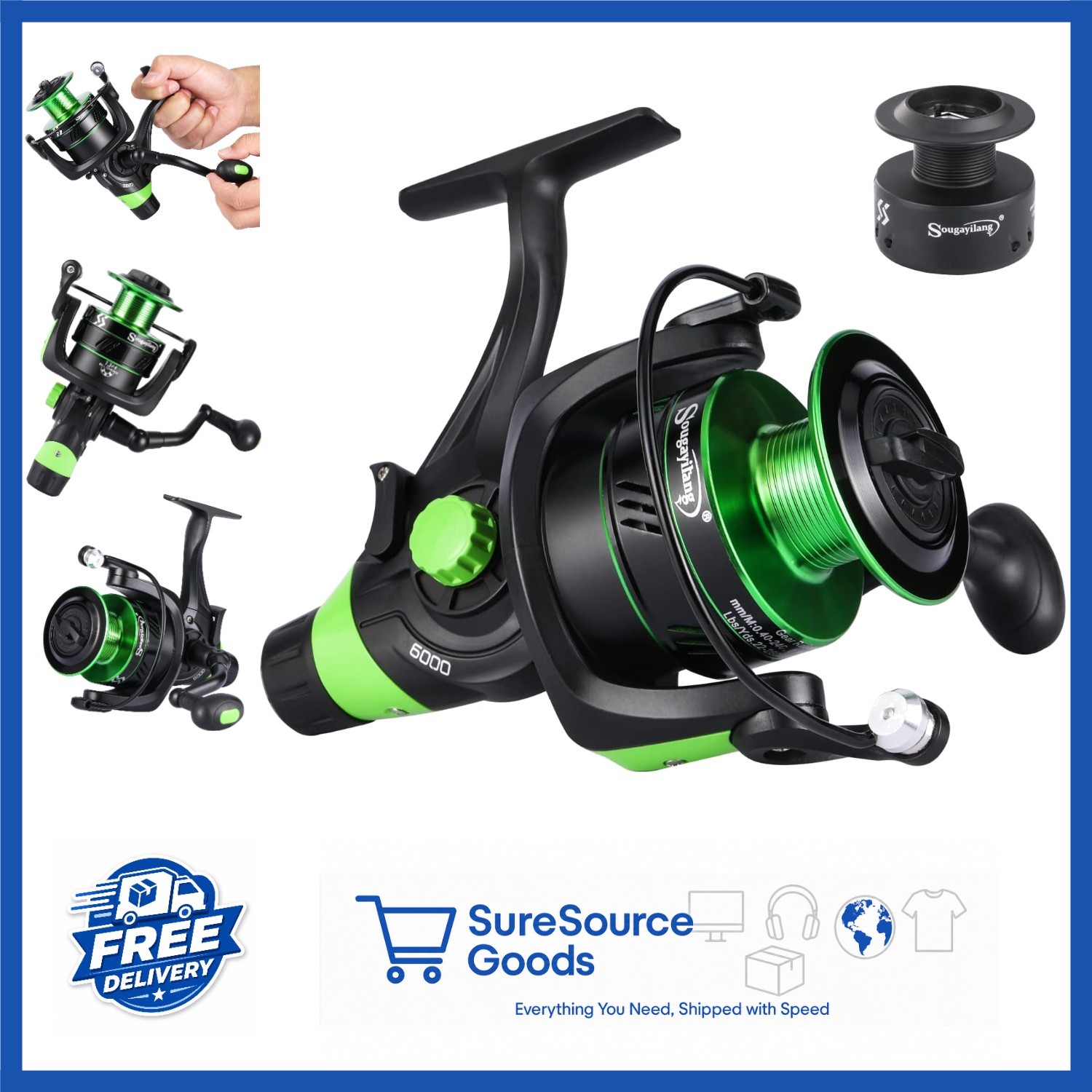 Carp Fishing Reel 13+1 BB Bait Feeder Spinning Reel for Freshwater Saltwater