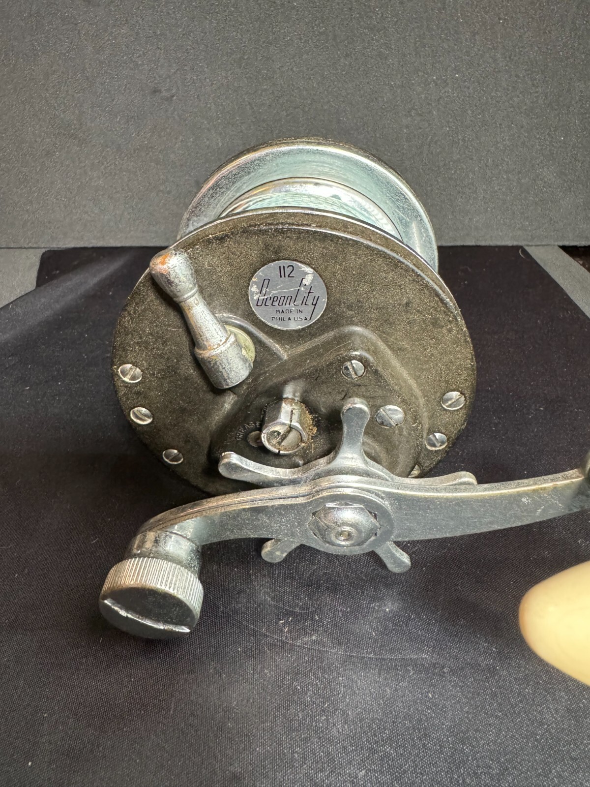 Vintage Ocean City No. 112 Conventional Fishing Reel Made in Phila. USA G5